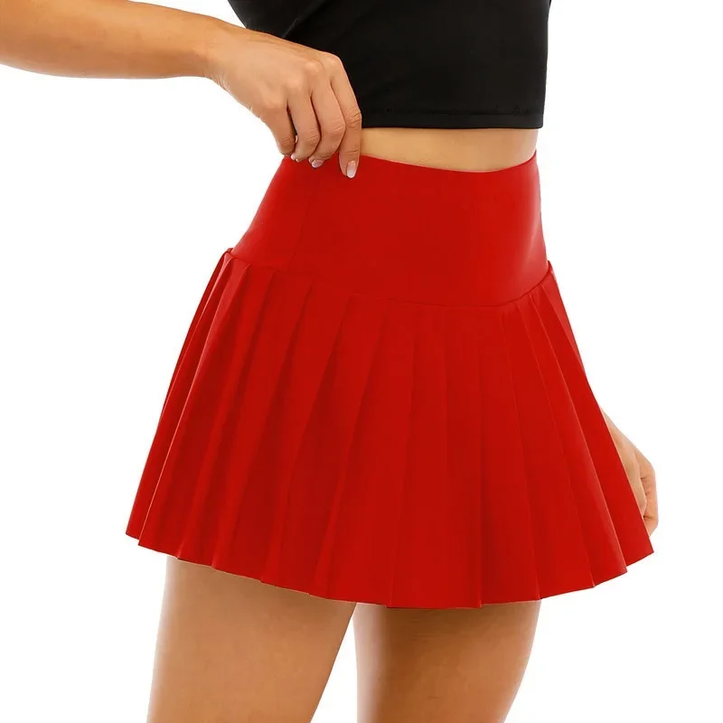 Cnneeds Cloud Hide Pleated Black Tennis Skirts Women Golf Sports Skirt Plus Size Fitness Shorts High Waist Gym Workout Running Skorts