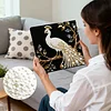 DIY Pearl Painting Peacock for Home Decor with Frame(25x25cm)