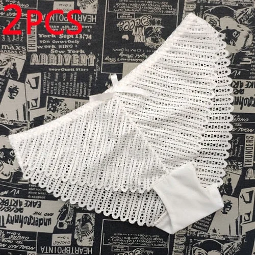 DERUILADY Sexy Perspective Lace Panties Women Comfortable Cotton Bottom Panties Ladies Lingerie Low Rise Seamless Underwear