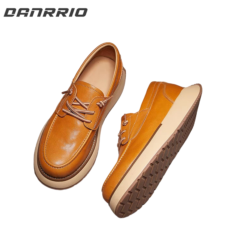 DANRRIO Handmade Retro British Style Horsehide Low-top Business Casual Loafers DANRRIO.COM DANRRIO