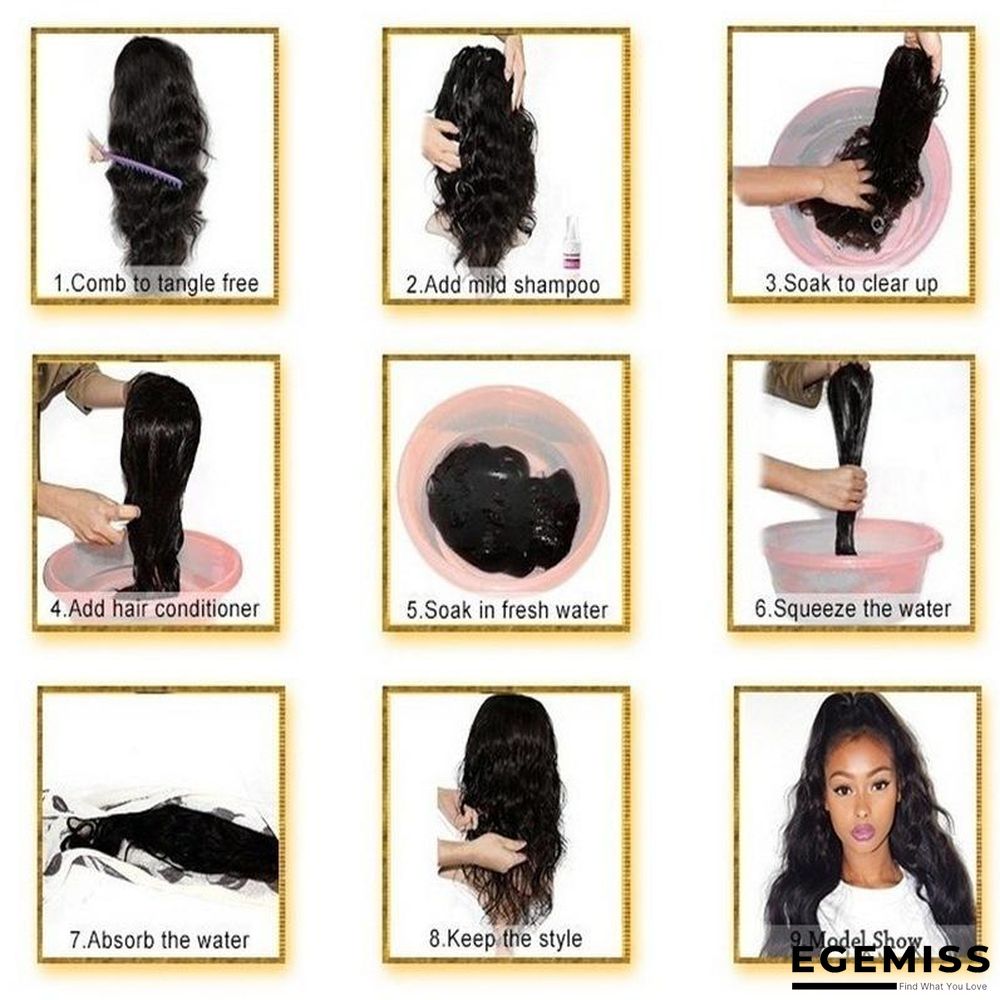 African Wig Woman with Long Hair In Black Wavy Curls | EGEMISS