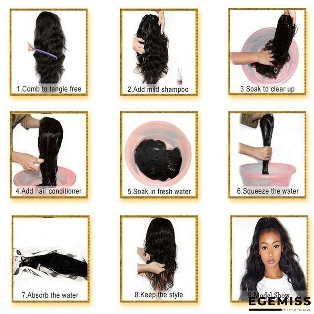 African Wig Woman with Long Hair In Black Wavy Curls | EGEMISS