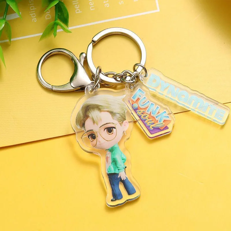 방탄소년단 Dynamite Album Cartoon Keychain