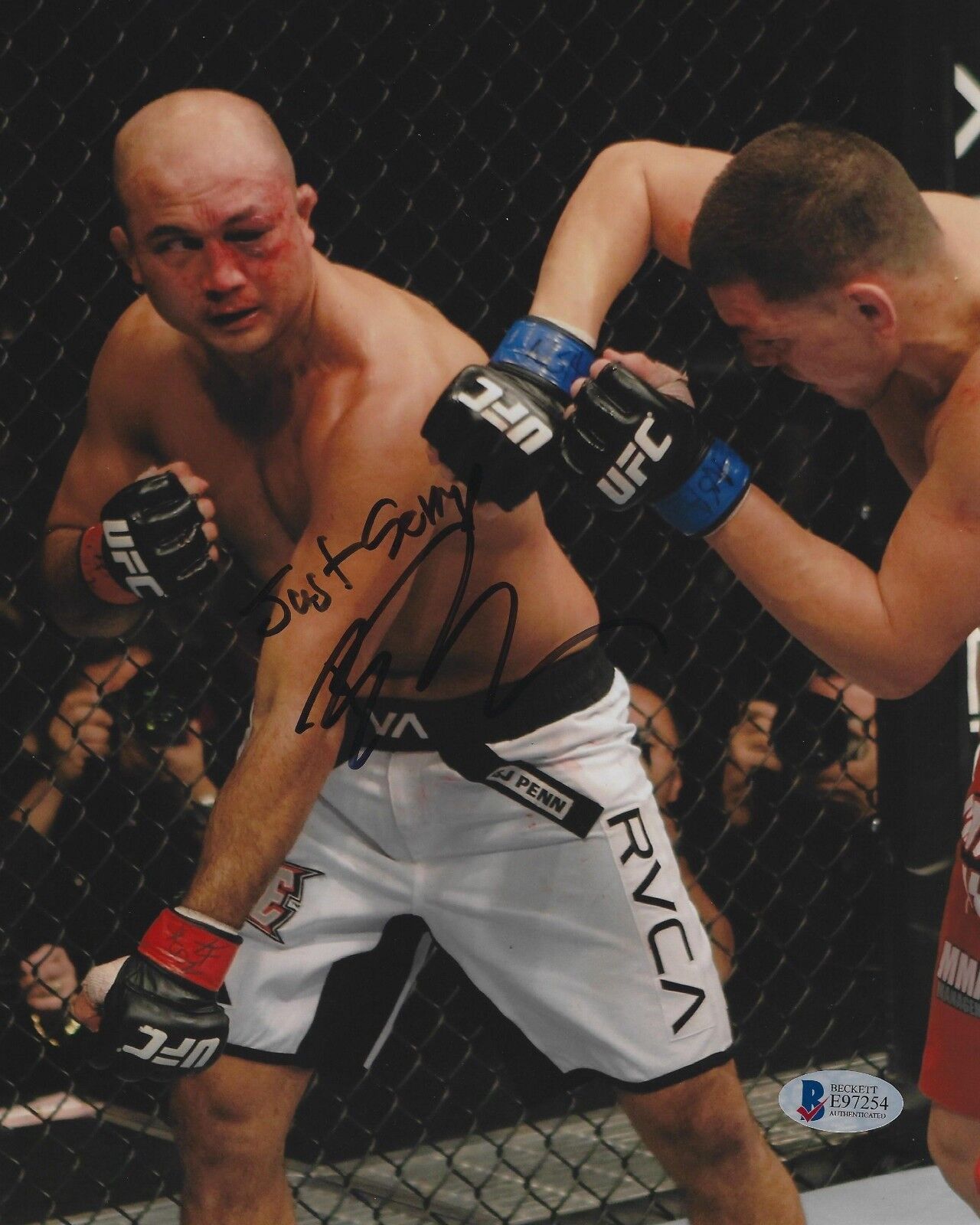 BJ Penn Signed UFC 8x10 Photo Poster painting BAS Beckett COA 137 Picture Autograph Just Scrap