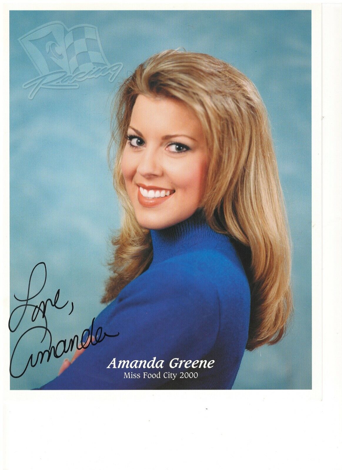 AMANDA GREENE MISS FOOD CITY 2000 RARE SIGNED Photo Poster paintingGRAPH