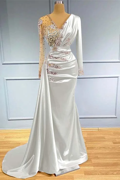 chinese dress ladies Long Pastel Floral Mermaid Prom Dress D145 Yellow / 2 main image 0