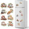 (US Only)8Pcs Twig Animals Pattern DIY Crystal Sparkling Diamond Refrigerator Magnets Set