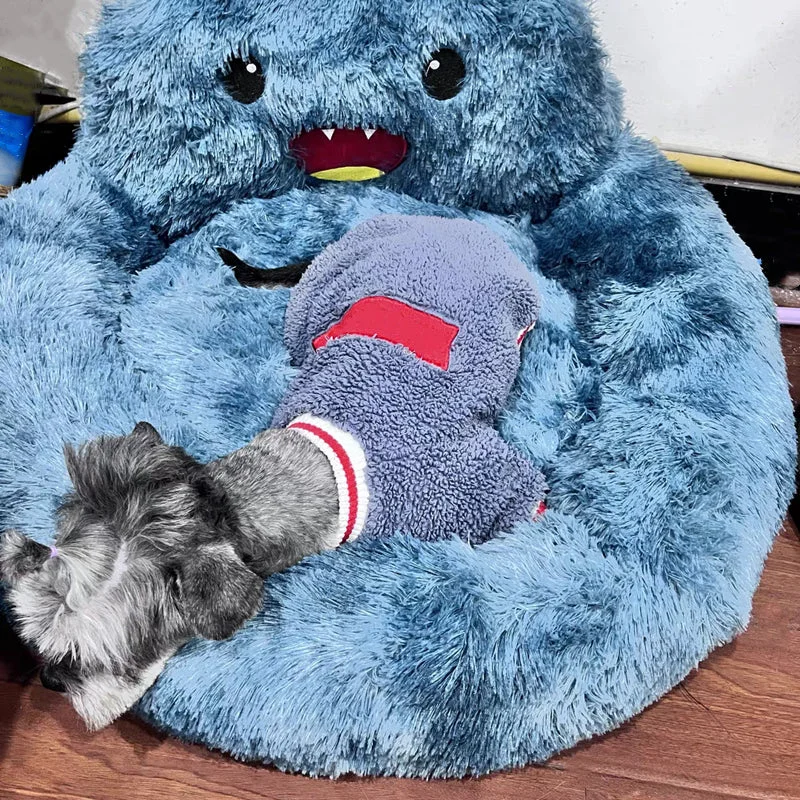 Dog Bed - Fluffy Monsters - Super Comfy & Anti Anxiety Pet Bed