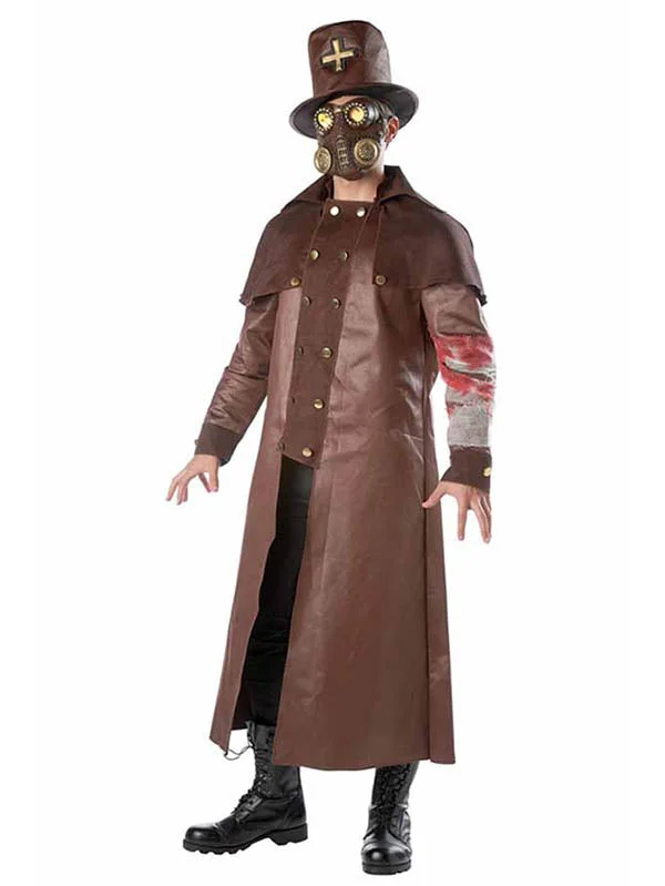 Steampunk Plague Doctor Coat Halloween Costume Unisex for Adults-elleschic