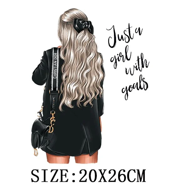 Pretty Girls Thermal Sticker On T-shirt DIY Washable Iron On Transfers For Clothing Fashion Design Appliqued On Clothes Patches