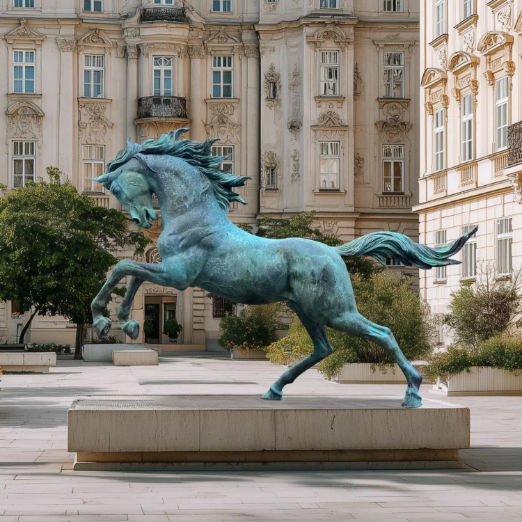 Tempest-Gallant Bronze Stallion Sculpture for Outdoor Display & Landscape Design