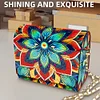 (US Local)DIY Mandala Diamond Art Wooden Coin Pouch with Chain 5D Diamond Painting Purse