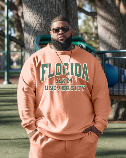 Men's Plus Size Sweatsuit Florida A&M University Sweatshirt Pants Set