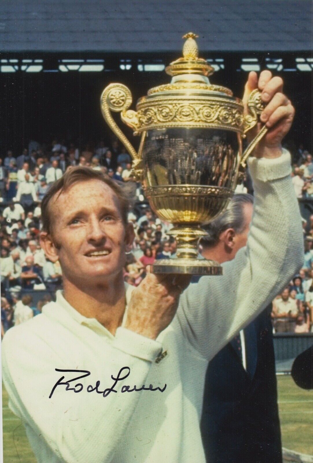 ROD LAVER HAND SIGNED 12X8 Photo Poster painting TENNIS AUTOGRAPH WIMBLEDON 9