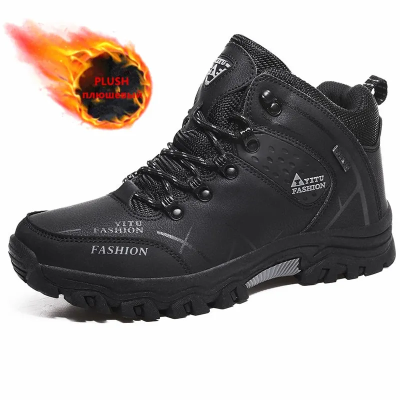 Men Boots Fashion Casual Water Proof Shoes Army Boots Men Winter Boot Black Platform Sneakers Mens Safety Shoe Warm Snow Boots