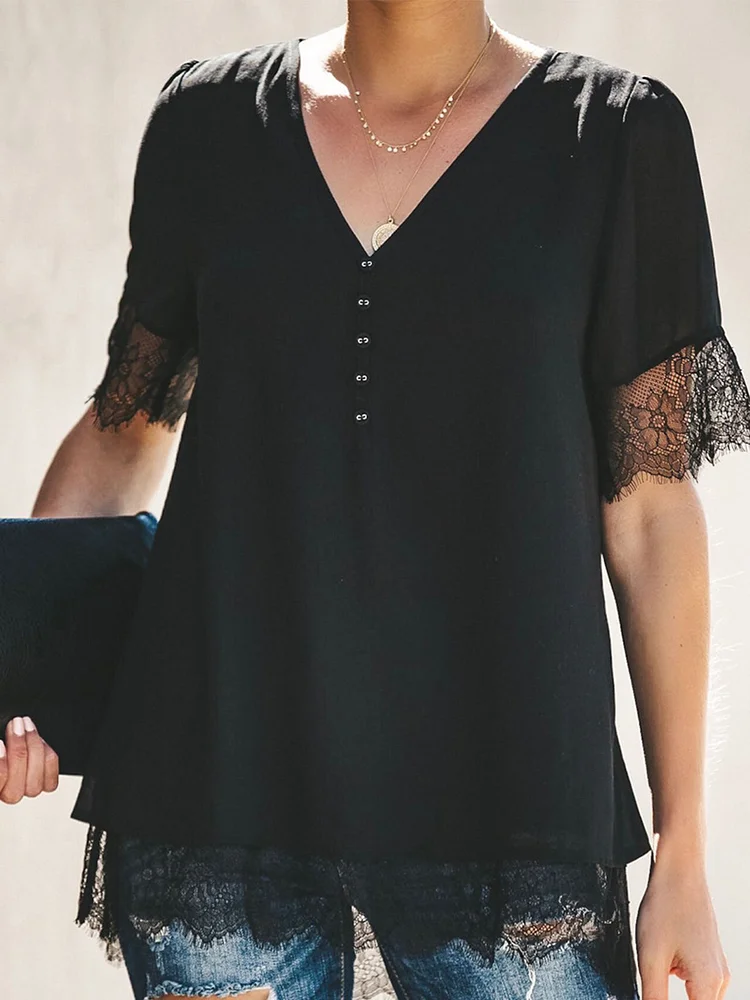Bestdealfriday Boho Short Sleeve Shirts Tops 9365884