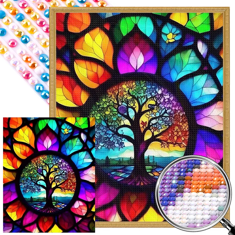 Stained Glass Abstract - Full Round - Diamond Painting (40*40cm)