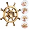 Brass Rudder Rotating Ornaments Pilot Helmsman Desk Decoration Ornaments Car Ornaments Copper Crafts