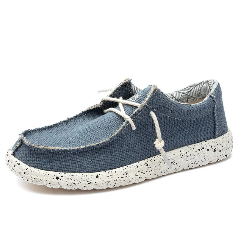 Summer Men's Casual Shoes Denim Men's Canvas Shoes Breathable Moccasins Vulcanized Shoes Slip Wear Men's Flat Shoes Plus Size