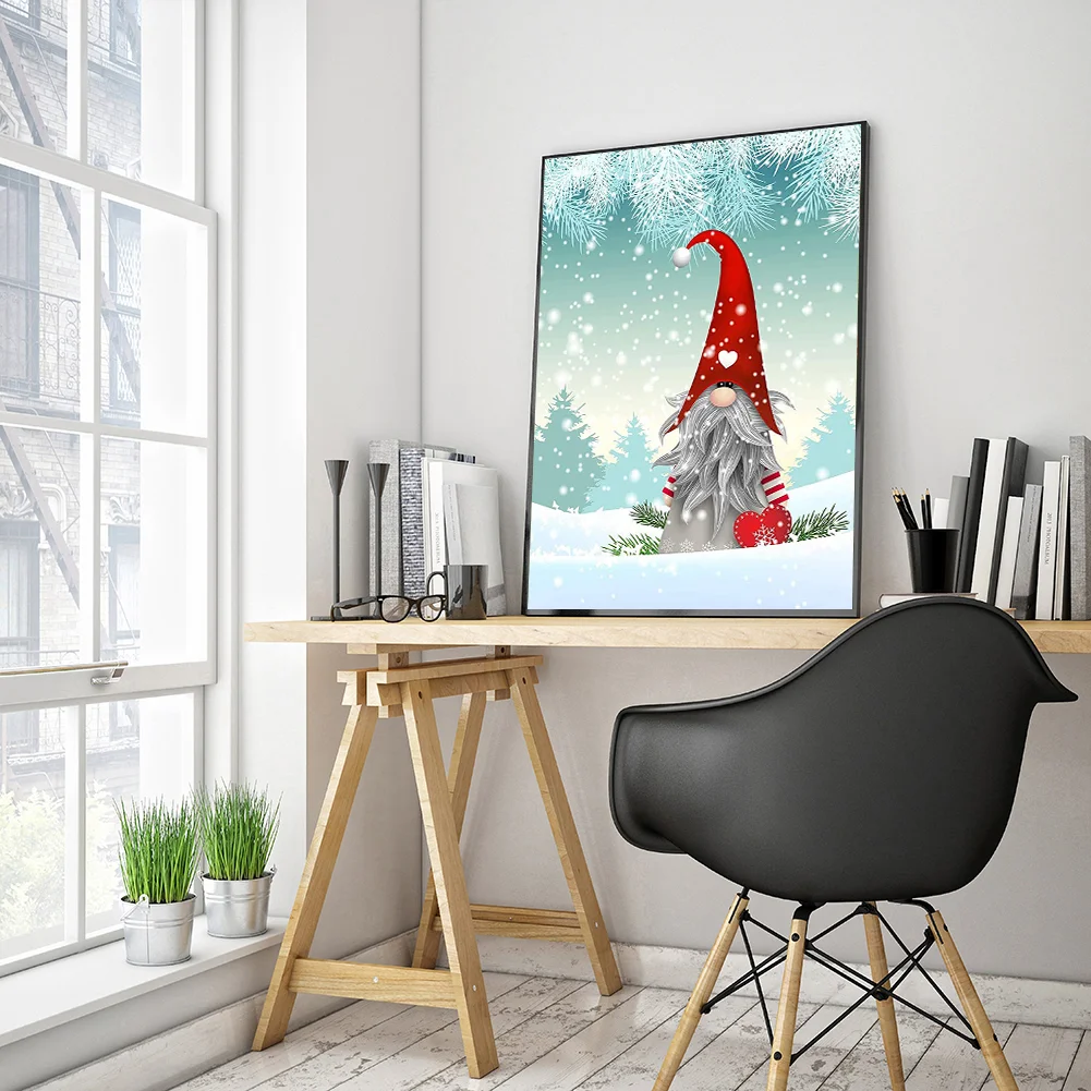 Full Round Diamond Painting 30*40cm - Gnome Christmas