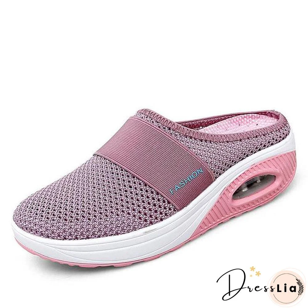 Women Mesh Lightweight Shoes Woman Slippers Wedge Shoes Female Air Cushion Sandals Thick Bottem Casual Sneakers Plus Size 43