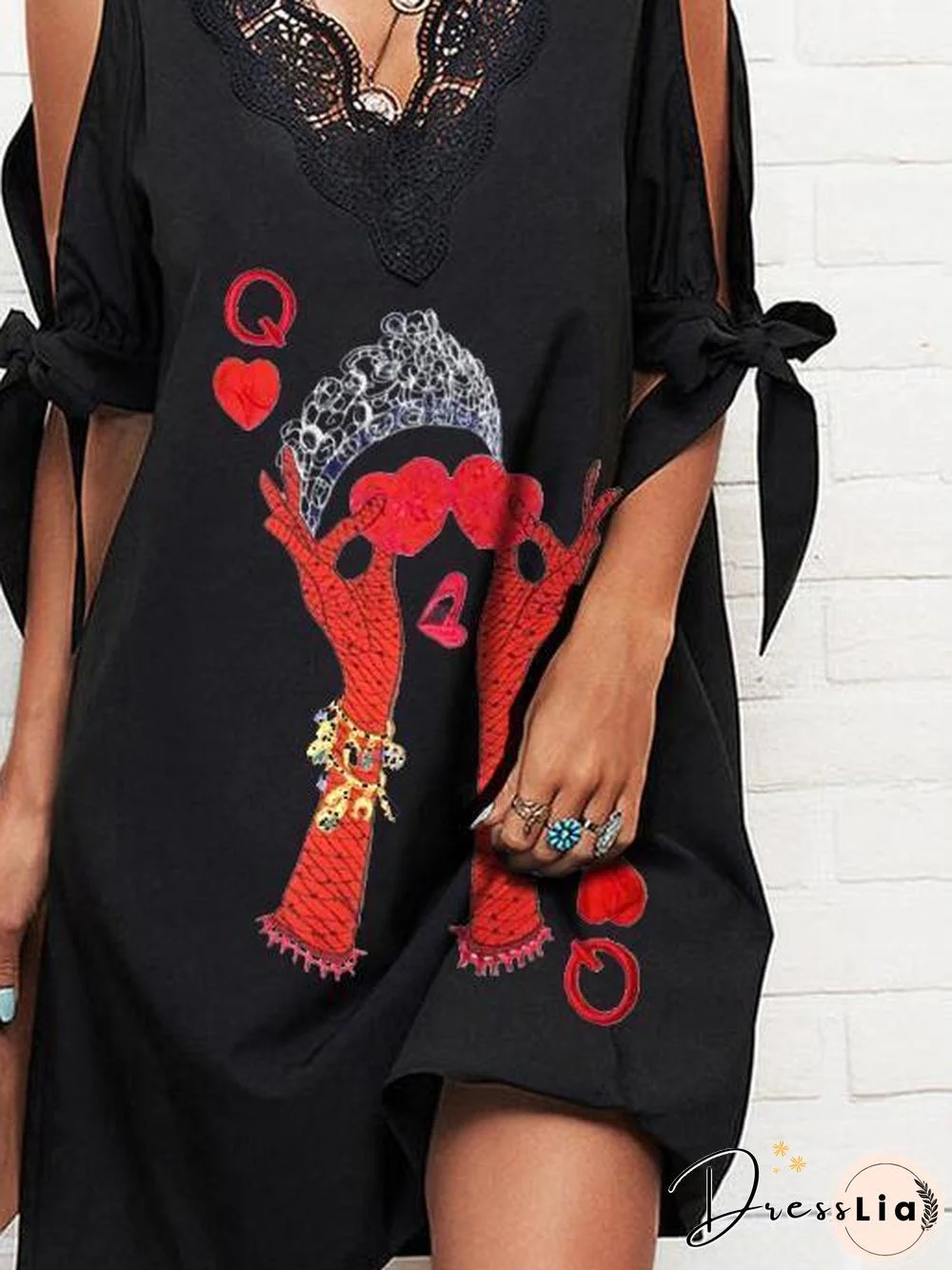 V-Necked Black Heart Dress