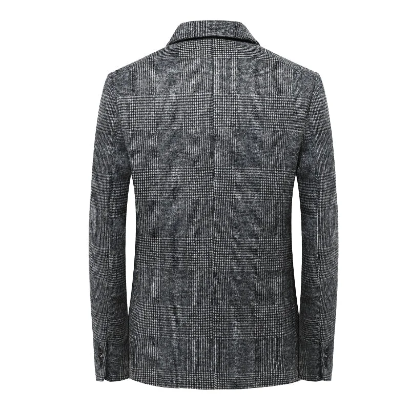 Oocharger Grade Wool Warm Men for Blezer 2023 New Autumn Winter Men Smart Casual Classic Single Breasted Blazer Mujer Brand Clothes