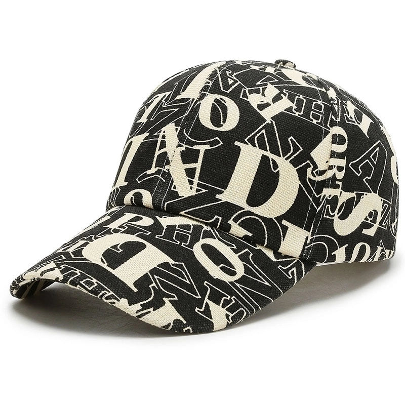 Unisex Basic Color Block Printing Flat Eaves Baseball Cap