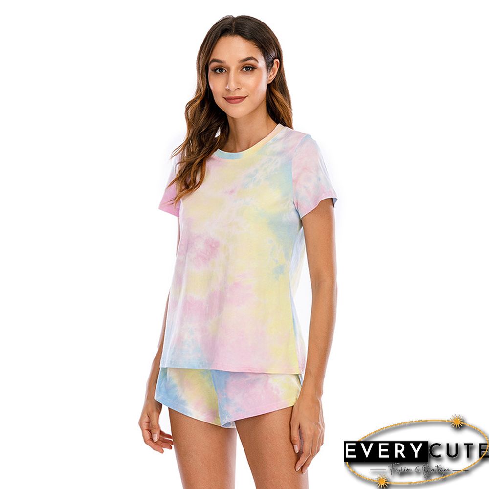 Pink Tie Dye 100% Cotton Shorts Set