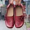 Women's Wide Width Leather Loafers Flat Shoes