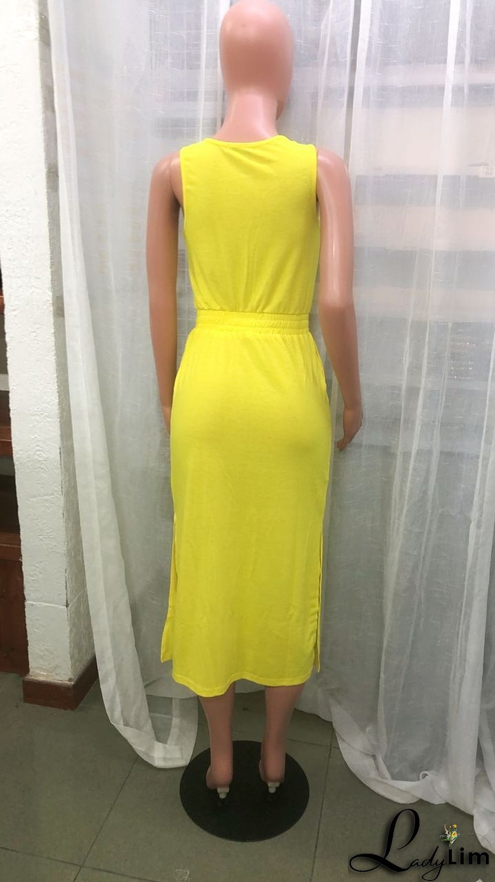 Women's Printed Casual Tank Top Sports Skirt Two Piece Set