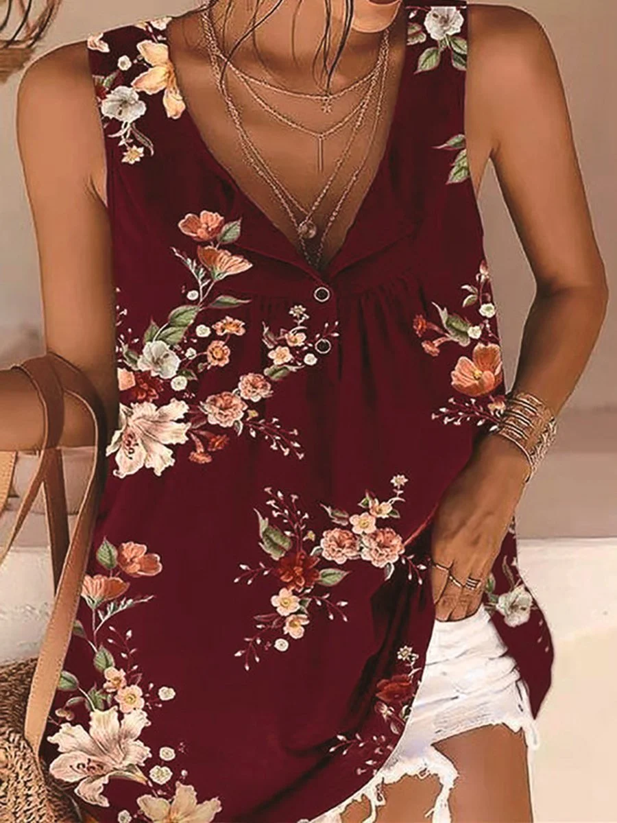 Women Half Sleeve V-neck Solid Color Dress