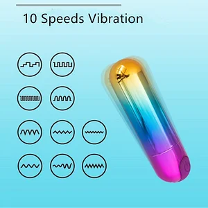 10 Frequency Mini Rainbow Bullet Vibrator: Clitoral and G-Spot Stimulator for Enhanced Pleasure