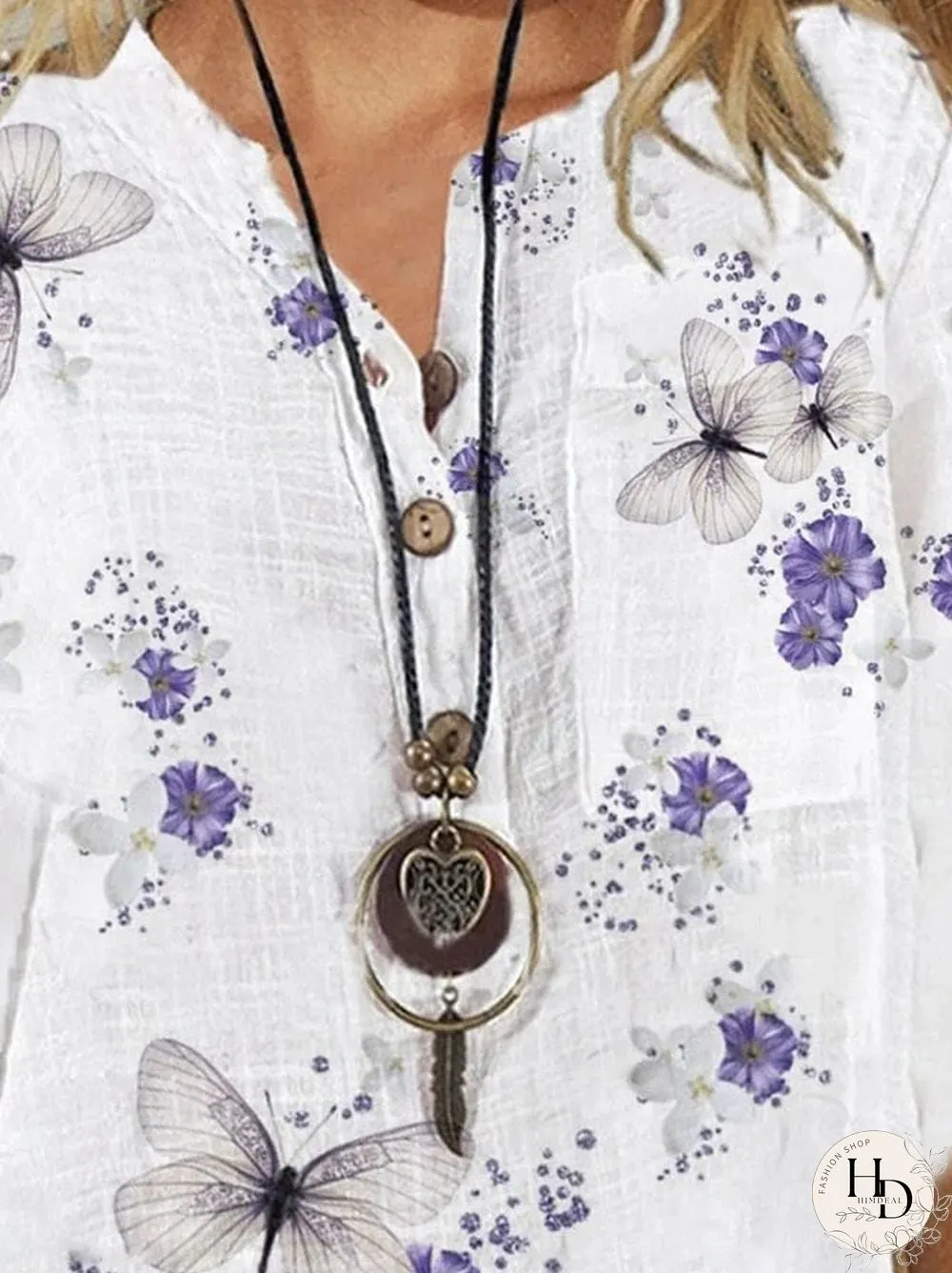 European and American printed stand-up collar long-sleeved printed shirt loose shirt plus size blouse