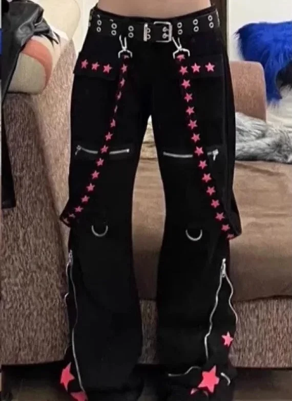 Star Print Straight Pants