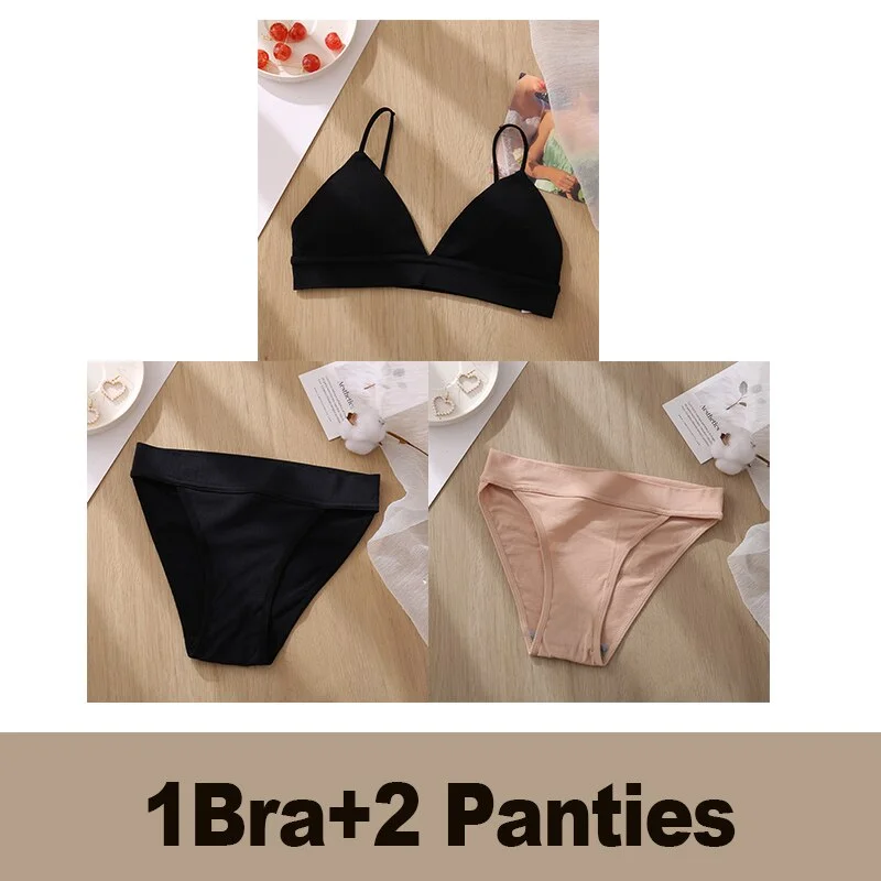 Bra Set Women's Underwear Push Up Bras Sexy Bralette Seamless Brassiere Gather Padded Female Wirefree Intimates Lingerie 2/3PCS