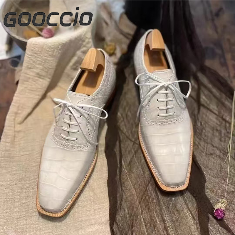 MY242 Himalayan Crocodile Leather Dress Shoes/Oxford Shoes For Men GOOCCIO   