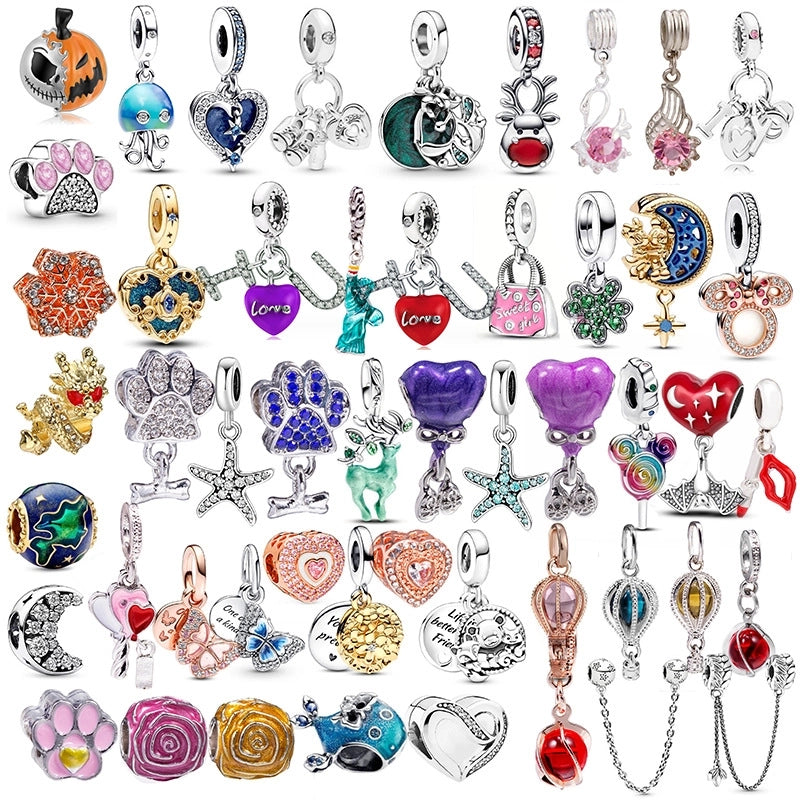 20 Pieces Zinc Alloy Starfish Paw Print Heart Shape Pendant Jewelry Accessories