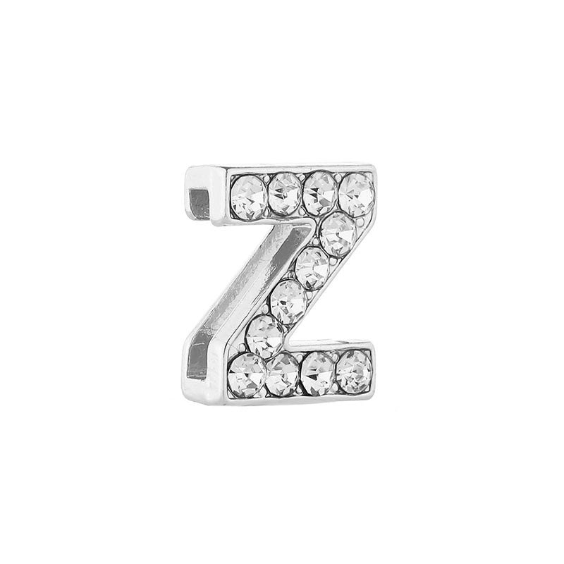 5 PCS/Package 10mm Metal Rhinestones Letter Beads