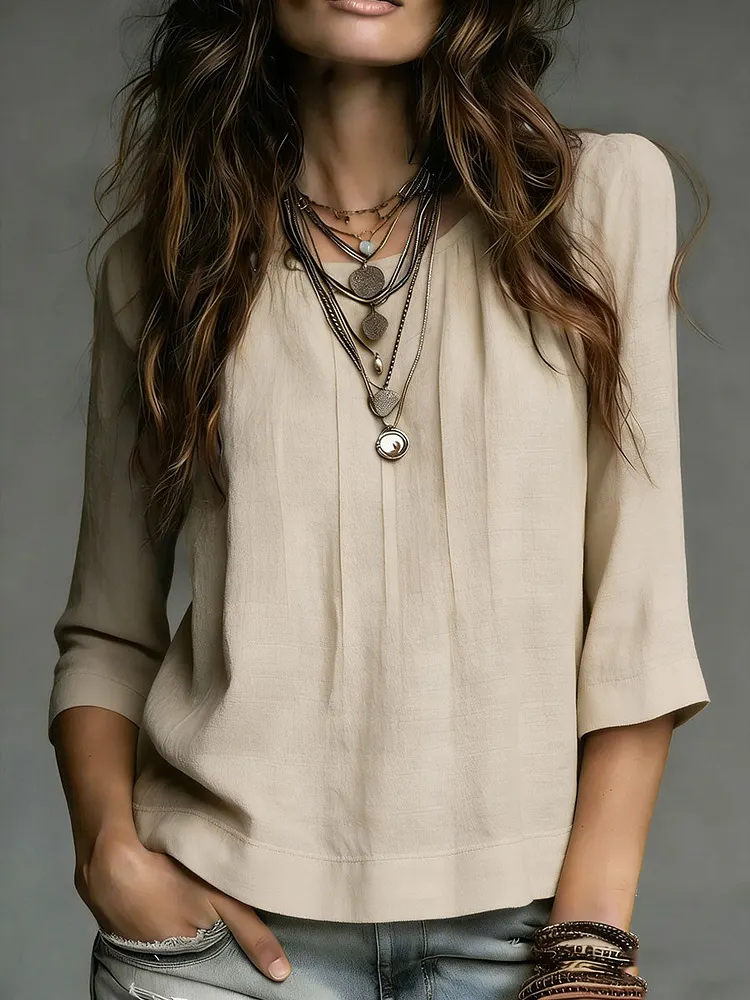 Cozy Minimalist Half-sleeve 100% Cotton T-shirt