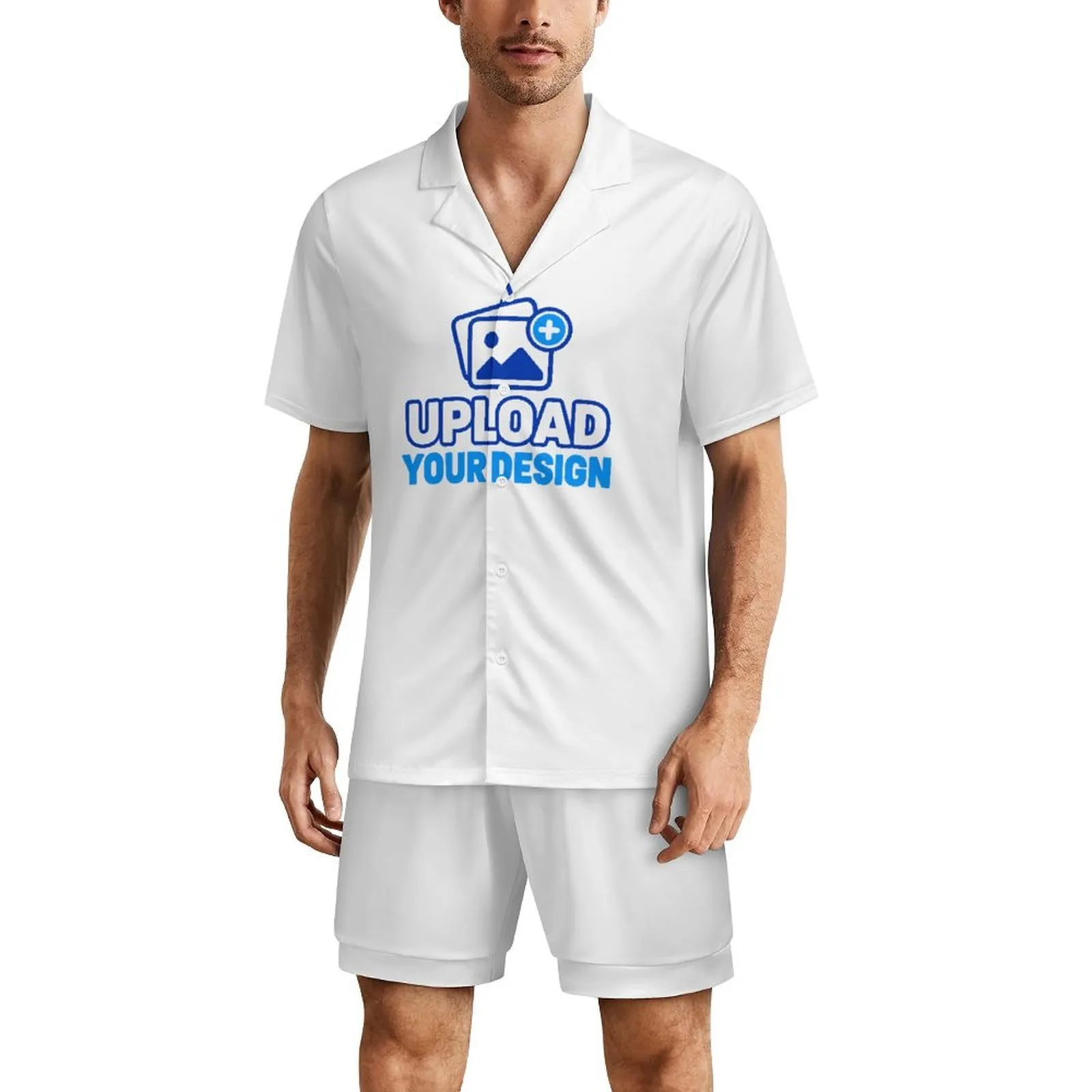 Men's Ice Silk Short Sleeve Sleepwear Set custom product view 9