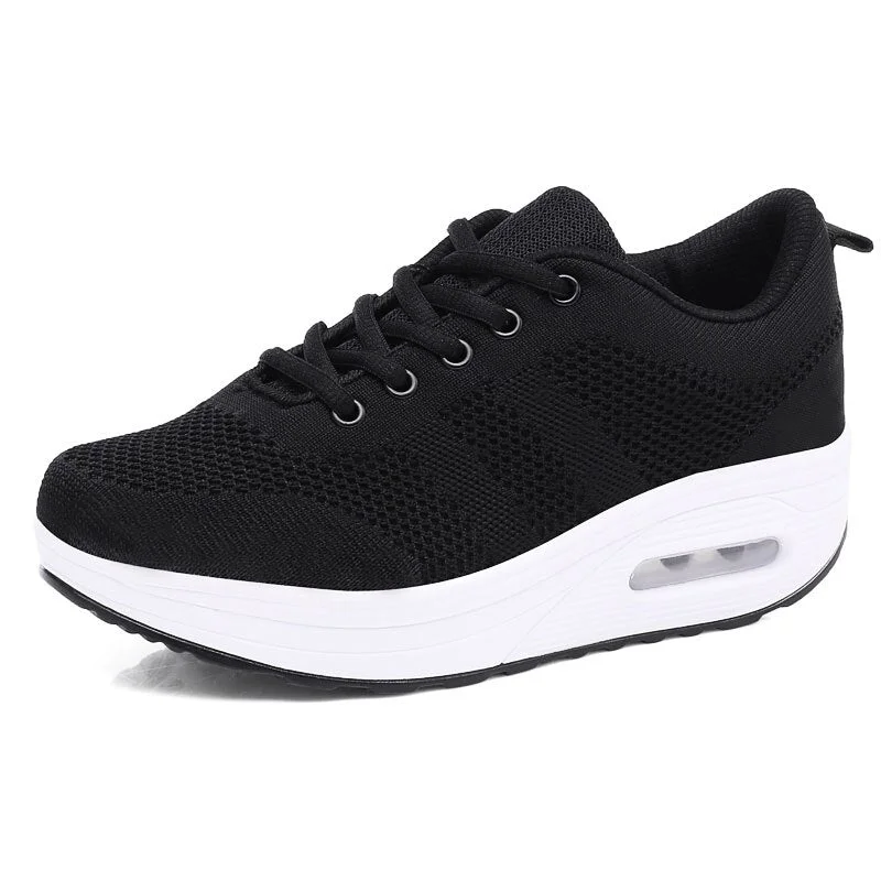 MWY Fashion Women Platform Sneakers Breathable Mesh Casual Shoes Black Walking Trainers Vrouwen Schoenen Vulcanize Shoes