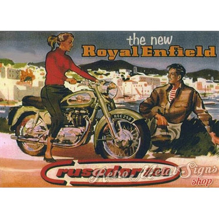 Royal enfield rusader 250 moto - Enseigne Vintage Métallique/enseignes en bois - 20*30cm/30*40cm