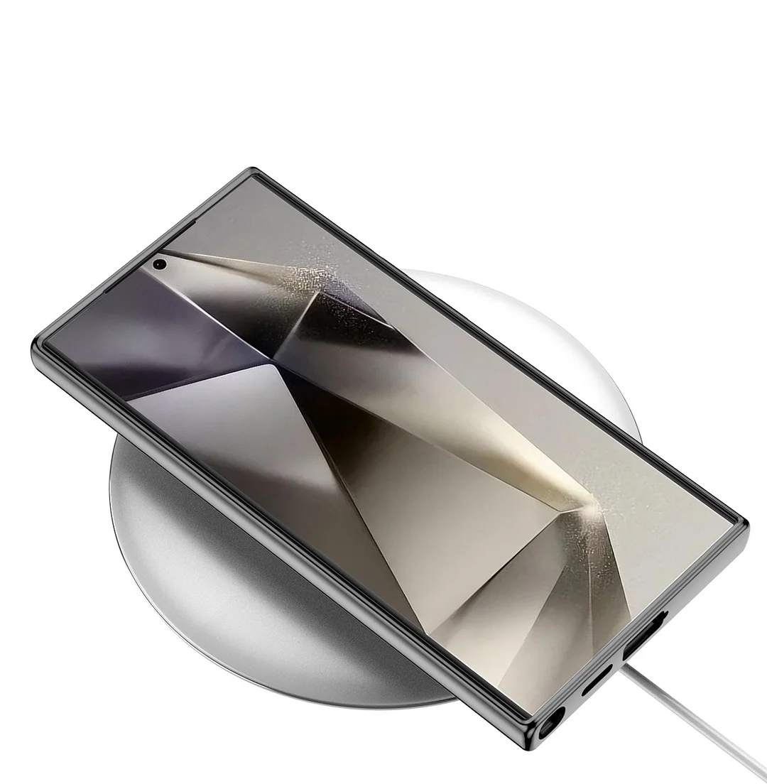 Suitable for S24/23 electroplated plain leather holder mobile phone protective case