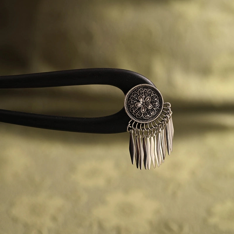 Handmade Original U-shaped Double Hairpin Ebony Hairpin Tassel Step Shake Chopsticks Ancient Style Headdress Pull Hair Hanfu Accessories