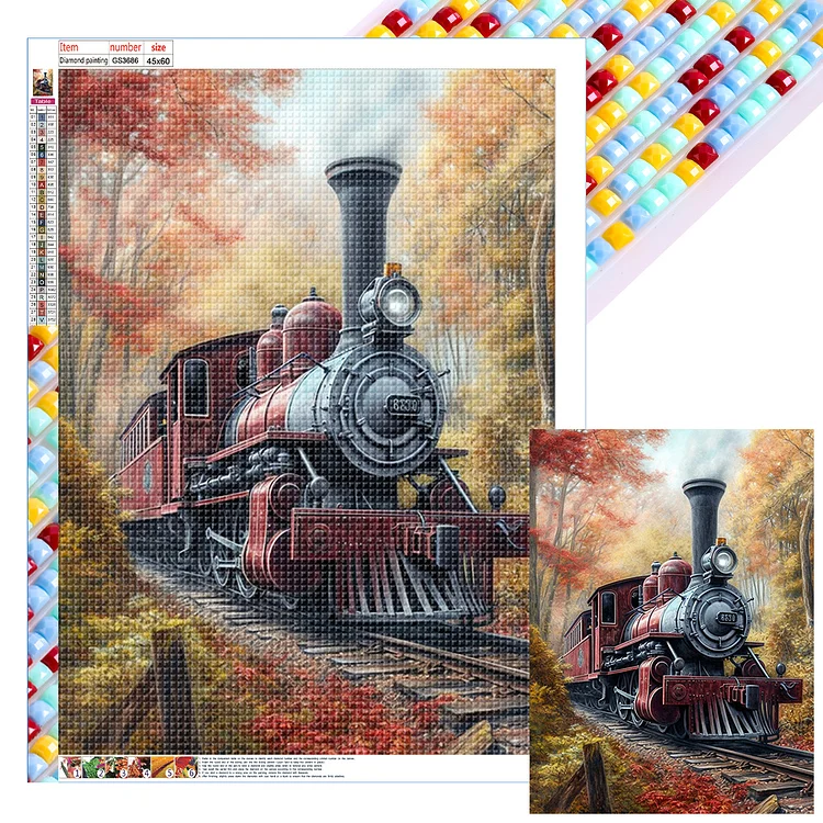 Trains  - Full Square - Diamond Painting(45*60cm)
