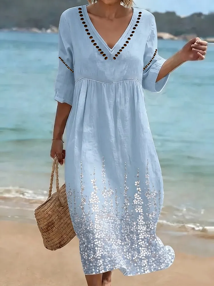 [Spot Big Sale] Women's Floral Print Casual Dress