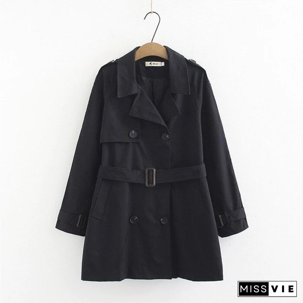 Spring Autumn Large size Trench Coat Women Belt Slim Cotton Windbreaker Female Loose Double-breasted Trench 4XL Fashion G16