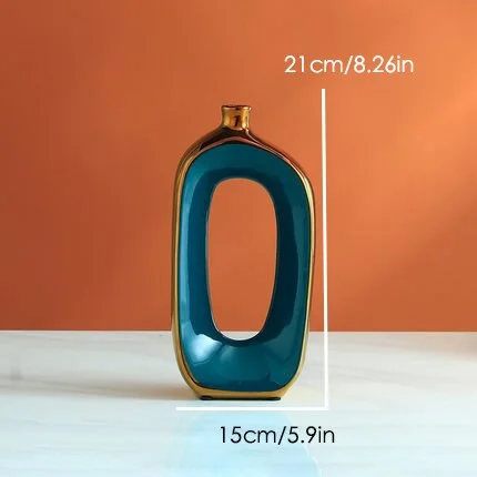 Creativity Ceramics Golden Cutout Vase Home Desktop Decoration Handicrafts Flower Arrangement Hydroponics Modern Flower Vase