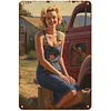 (Multi Style)Pin Up Filles - Panneaux en &eacute;tain m&eacute;tallique(20*30cm/30*40cm)